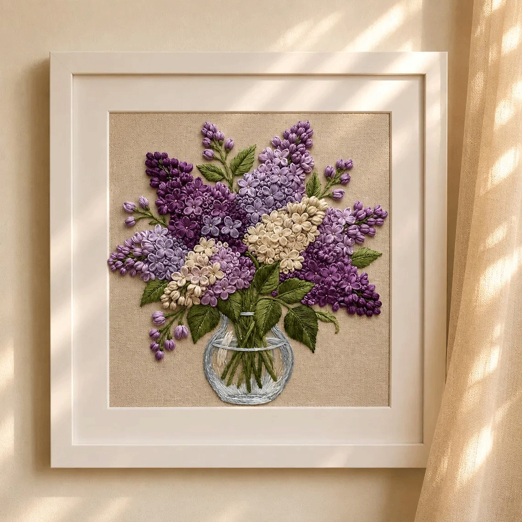 Lilac Embroidery Kit